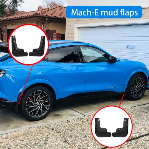 Mustang Mach E Mud Flaps Splash Guards Exterior Accessories, Mach-E mud Flaps Splash Guards(Set of Four) No Need to Drill Holes