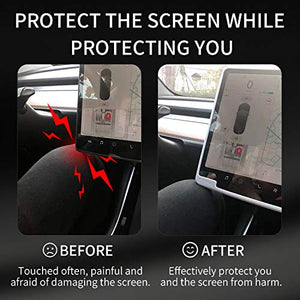 Tesla Model 3/Y Case Center Console Screen Protection Anti-Collision, Navigation Silicone Protective Cover Interior Accessories (White)