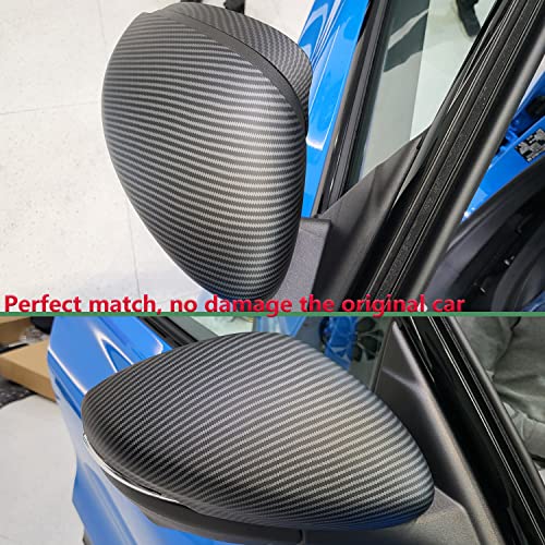 Car Rearview Mirror Cover For Ford Mustang Mach-E 2021, Carbon Fibre/Chrome Plated Full Side Reversing Mirror 2Pcs (matte carbon fiber)