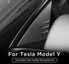 A-Pillar Real Carbon Fiber Trim for 2020-2023 Tesla Model Y (Matte Carbon Fiber）