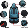 Front Seat Covers with Headrest Backrest Cushions for Chevy Chevrolet Bolt EV EUV Car Seat Cover Luxury PU Leather Comfortable Stylish Black×Blue
