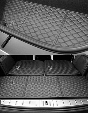 Tesla Model X 6 Seat 7 Seat Leather Trunk Mat and 3rd Row Seat Back Protector Mat