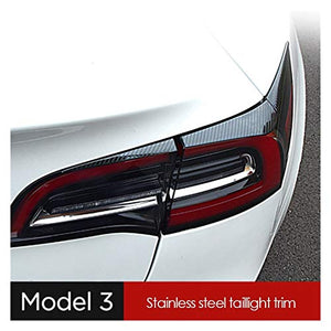 Tesla Model 3 Rear Tail Light Eyebrow Cover Trim Rear Brake Lamp Strips Trim Exterior Styling (Color : Carbon Fiber Pattern)