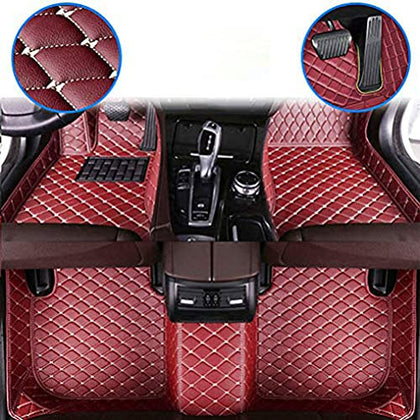 Customized Car Mats are Suitable for Volkswagen ID.4 CROZZ / 2021 Year Waterproof Lining Full Set of Environmentally Friendly Flooring (Red Wine,ID.4 CROZZ / 2021 Year)