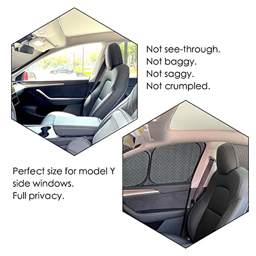 Tesla Camping Privacy Curtain 7-Piece Camping Shade Side Window Rear Window Sunshade Model Y UV Blocker Upgraded 4-Layer Material Distinctive Texture Foldable 100% Fit