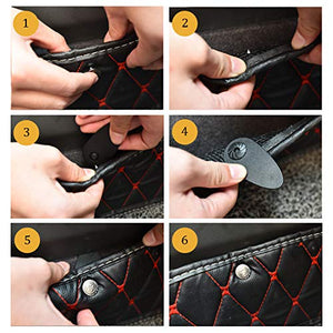 Custom Double Layered Fully Surrounded Waterproof All-Weather Nonslip Front and Second Row Floor Mats for 2019-2022 Tesla Model 3 (Red)