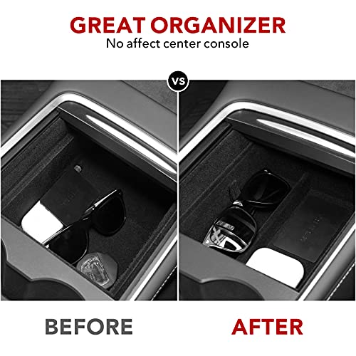 2021-2022+ Tesla Model Y & Model 3 Center Console Organizer Tray with Sunglass Holder for Refreshed Console