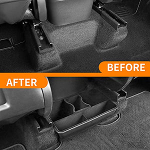 Tesla Model Y Storage Box Under Rear Air Outlet Organizer Rear ABS Flocking Box (Rear Middle ABS Flocking Box)