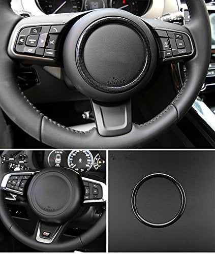 Carbon Fiber Interior Decoration Decal Frame Cover Trim for Jaguar XF XE XJ F-PACE F-Type E-Pace I-Pace (Steering Wheel Cover B)