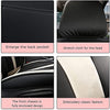 Front Seat Covers with Headrest Backrest Cushions for Chevy Chevrolet Bolt EV EUV Car Seat Cover Luxury PU Leather Comfortable Stylish Pink×Beige