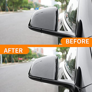 Side Mirror Covers for 2020-2022 Tesla Model Y (Gloss Carbon Fiber Pattern)