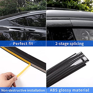Tesla Model Y Rain/Wind Deflector Vent/Window Visors (Glossy Carbon Fiber)