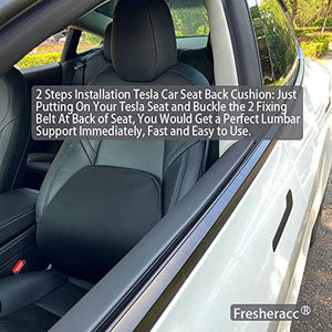 Breathable Mesh & Ergonomic Lower Back Cushion/Lumbar Support Pillow for Tesla Model S, 3, X, & Y [2 Pillows] (Black)