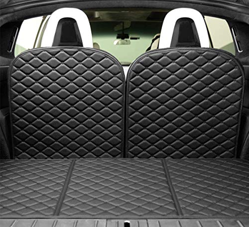 Tesla Model X 6 Seat 7 Seat Leather Trunk Mat and 3rd Row Seat Back Protector Mat