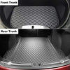 Model 3 Front and Rear Trunk Mat All-Weather Protective Mats for Tesla Model 3 2018 2019 2020 2021 Liners Waterproof Leather Cushion (Black)