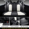 Black/White Full Coverage & Tailored Fit Faux Leather Seat Cover Set (Front & Rear) for Tesla Model Y