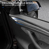 2021 2022 Tesla Model 3 Model Y Interior Door Panel Molding Trim (Glossy Carbon Fiber)