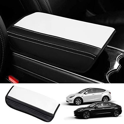 Armrest Cover for Tesla Model Y 2020-2022/Tesla Model 3 2017-2022 Center Console Pad Waterproof Anti-Scratch Leather Protector Covers