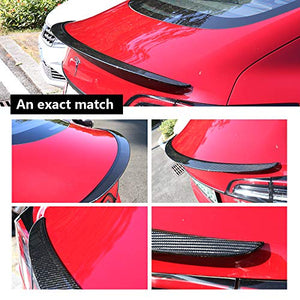 Glossy Carbon Fiber Trunk Spoiler for Tesla Model 3 Trunk Lip Spoiler Wing Rear Spoiler Lip Kit Exterior Rear Spoiler Kit for Tesla Model 3 2017 2018 2019. (Glossy)