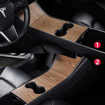 Tesla Model 3 & Model Y Center Console Wrap (Wood Grain)