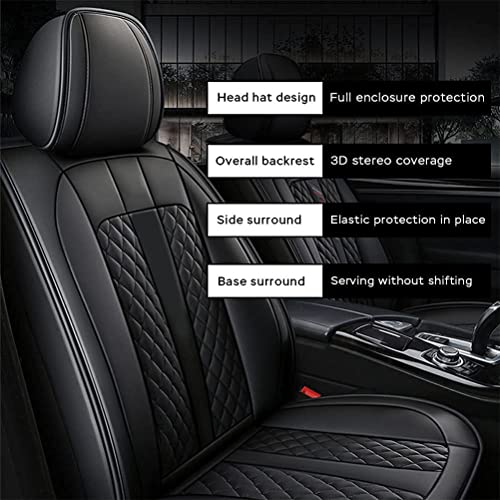 Front & Rear Seat Covers for Chevy Chevrolet Bolt EV EUV Car Seat Cover Luxury PU Leather Comfortable Stylish Black