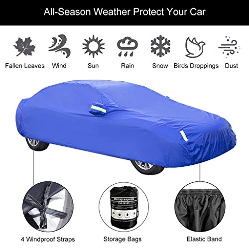 Car Cover Compatible with Kia Niro EV (e-Niro) SUV 2019-present, All Weather Waterproof Breathable Car Covers with Windproof Straps Dustproof Outdoor Car Tarpaulin with Reflective Strips