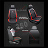 Front & Rear Seat Covers for Chevy Chevrolet Bolt EV EUV Car Seat Cover Luxury Leather Fashionable Comfortable Black×Red