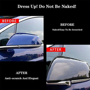 ABS Imitation Carbon Fiber Rearview Mirror Covers for 2017-2020 Tesla Model X (Pack of 2)