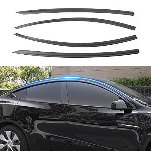 Tesla Model Y Rain/Wind Vent & Window Visors (Matte Carbon Fiber)