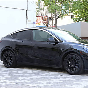 Side Window Rain Guards/ Window Visors for 2017-2022 Tesla Model 3 (4 Pieces/Silver)