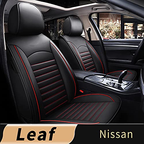 Custom fit Nissan Leaf 2011-2022 Car Seat Cover, Black Faux Full Set of Car Seat Covers with Airbag Compatible, Automotive Interior Accessories
