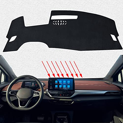 Dashboard Cover Mat Custom Interior Accessories Dash Covers Reduces Glare Eliminates Cracking(With HUD) for Volkswagen ID.4/ID4(2021 2022)
