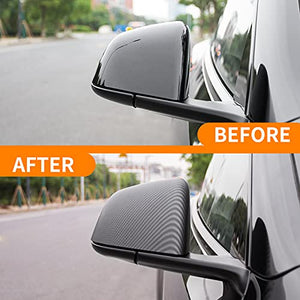 Tesla Model Y Side Door Mirror Cover Carbon Fiber Pattern Rearview Mirror Molding Trim for Tesla Model Y Accessories 2020-2021 (Matte Carbon Fiber Pattern)