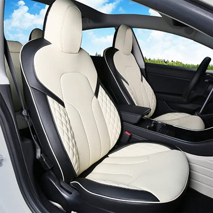  Maysoo Tesla Seat Covers Model Y White Car Seat Covers