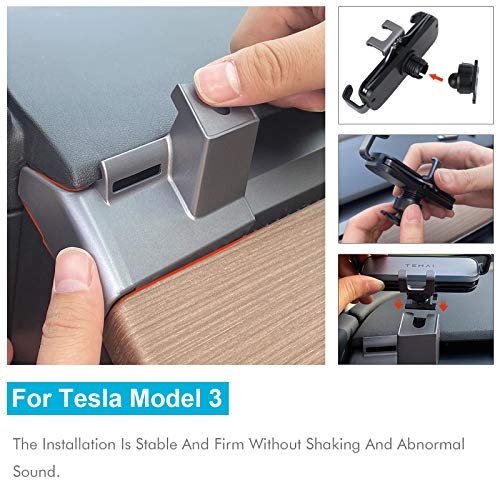 Car Cell Phone Mount for Tesla Model 3 Fixed Clip Safety Cell Phone Holder Stand, Tesla Phone Mount for Model 3, Windshield Phone Holder for Car