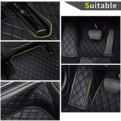 Car Floor Mats for Jaguar I-PACE 2018 Floor Liners Auto Carpets Luxury Leather Waterproof All Weather Protection Full Coverage Full Set (Black)