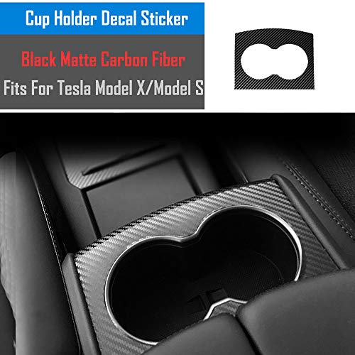 Matte Black Carbon Fiber Center Console Dashboard Vinyl Wrap Cover Kit for Tesla Model X & Tesla Model S
