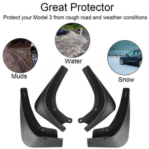 Tesla Model 3 Mud Flaps/Splash Guards (Set of Four)