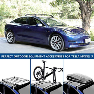Tesla Model 3 Roof Rack Aluminum Cargo Cross Bars (2 Piece Set)