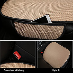 3pcs Car Seat Cushion for Jaguar XE XF E-Pace F-Pace I-pace S-Type XJR XJ8 Comfort Seat Cushion with Non Slip Bottom (Beige)