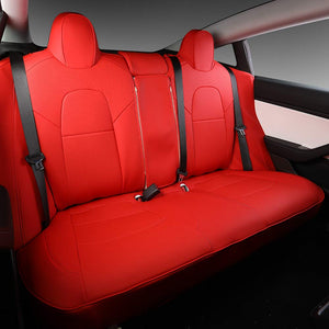 Tesla Model 3 Red Leather Seat Covers