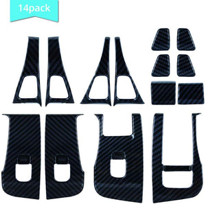 Tesla Model 3 & Y 100% Real Carbon Fiber Inner Window Door Switch Covers/ Trim (14 Pieces)