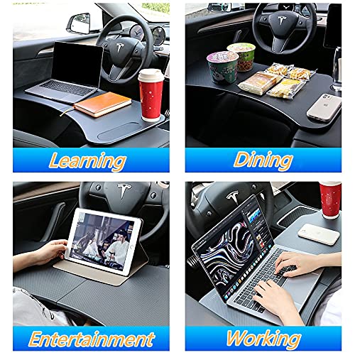 Tesla Model 3 & Model Y Foldable Laptop/Working Desk/ Eating Table  (Carbon Fiber Texture)