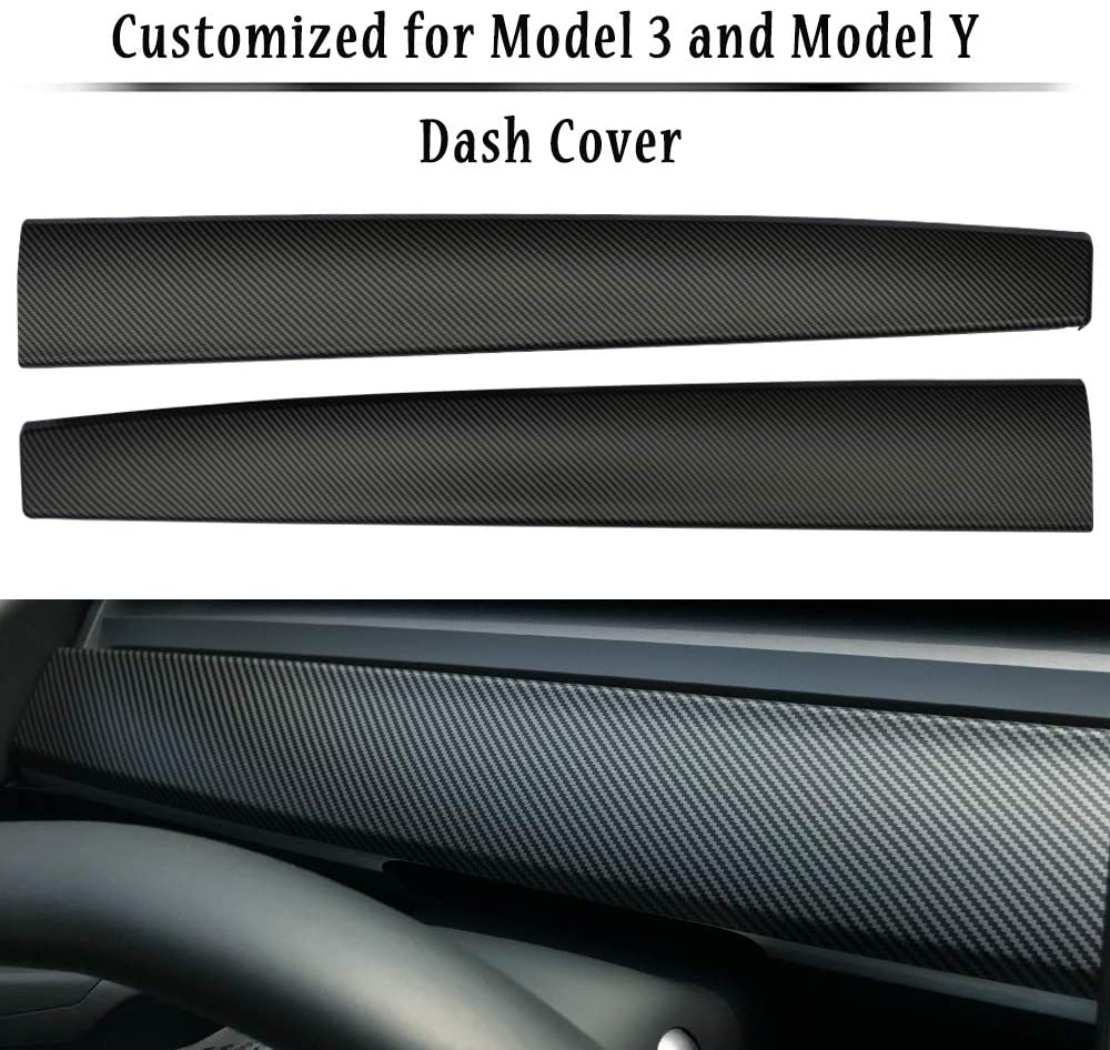 Tesla Model 3 & Y Matte Carbon Fiber Dashboard Cap
