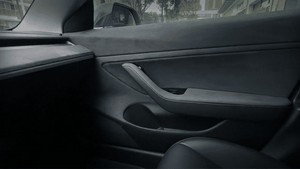 Alcantara Grey Suede Top Door Window Position Wrap/Sticker for 2021 Tesla Model 3 (4 Piece Set)