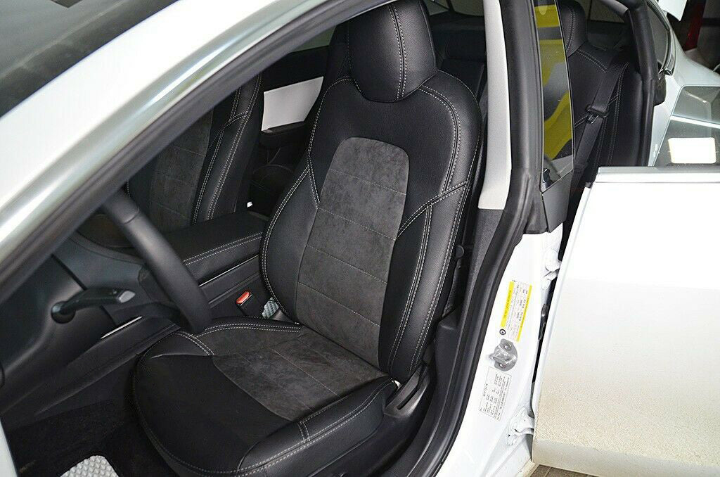 Alcantara Grey Seat Covers for Tesla Model 3