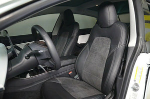 Alcantara Grey Seat Covers for Tesla Model 3
