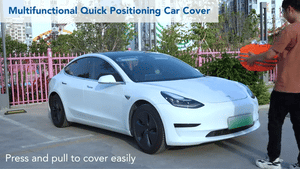 All Weather Tesla Model 3 Car Cover with Unique Zipper Design and a Multifunctional Storage Bag