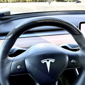 Carbon Fiber Steering Wheel Top Cap for Tesla Model 3 & Y