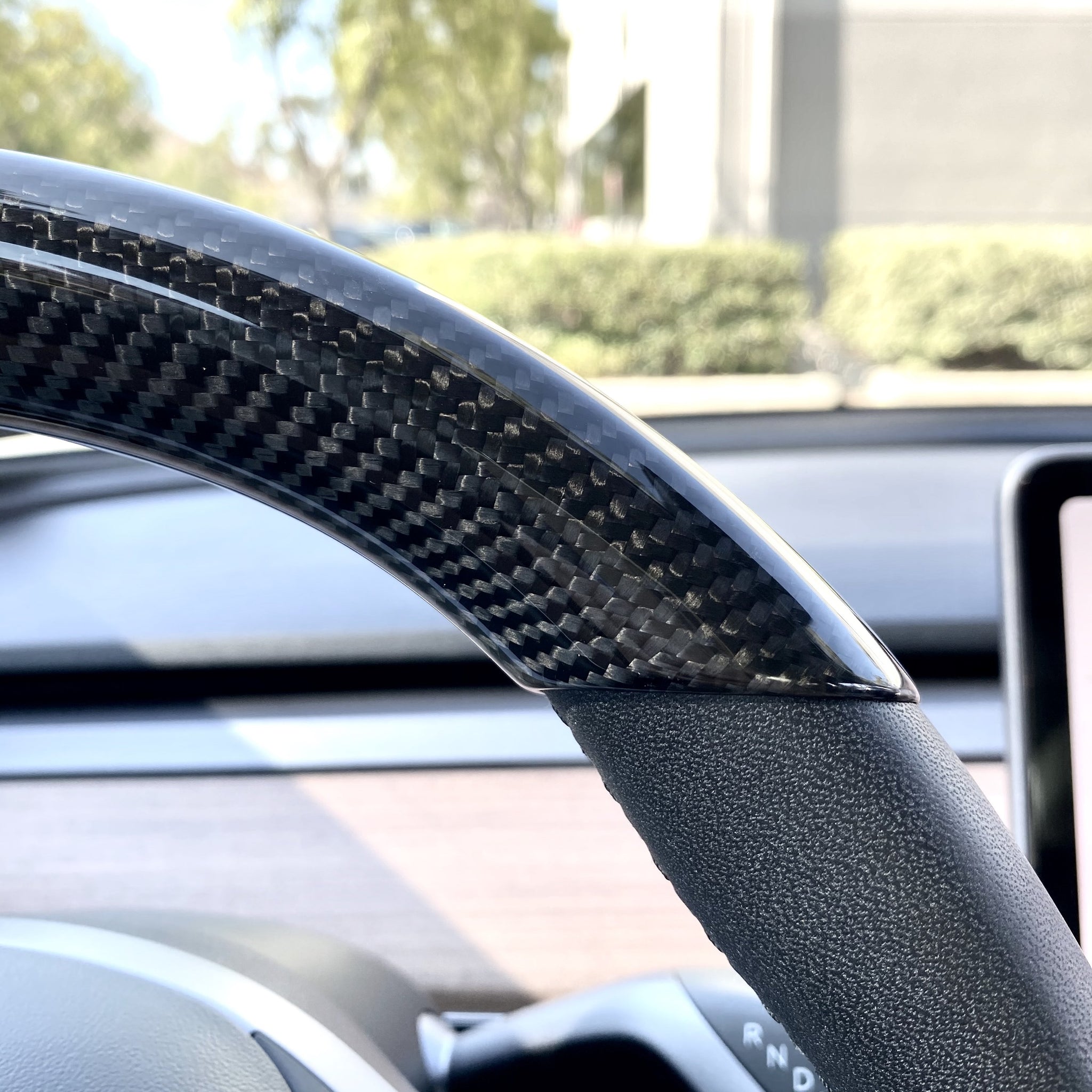 Carbon Fiber Steering Wheel Top Cap for Tesla Model 3 & Y